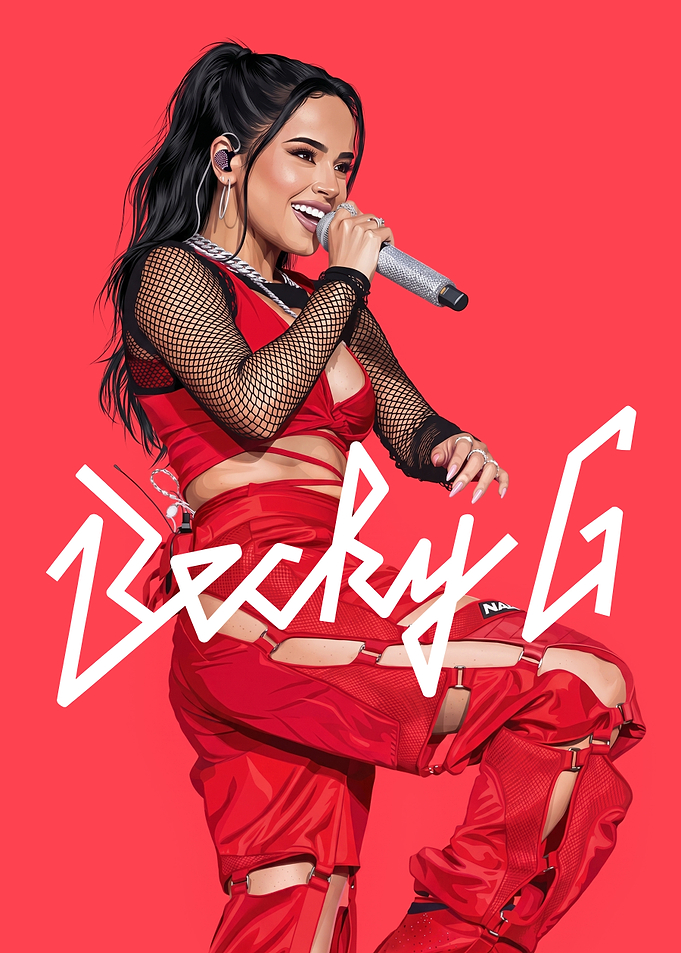Becky G Portrait Art Illustration