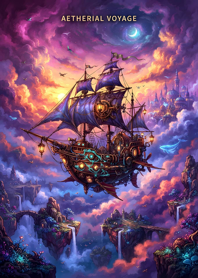 Aetherial Voyage Fantasy Sky Ship