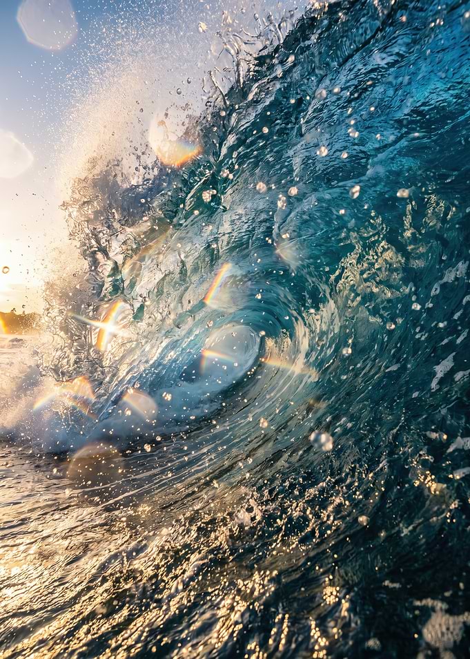 Golden Hour Ocean Wave