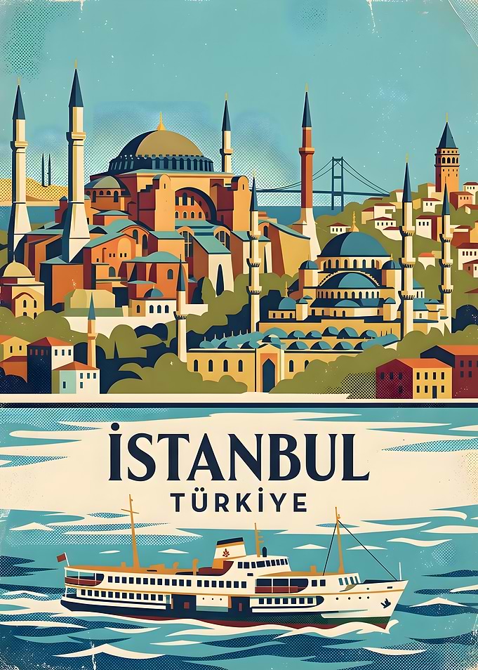 Vintage Travel Poster of Istanbul