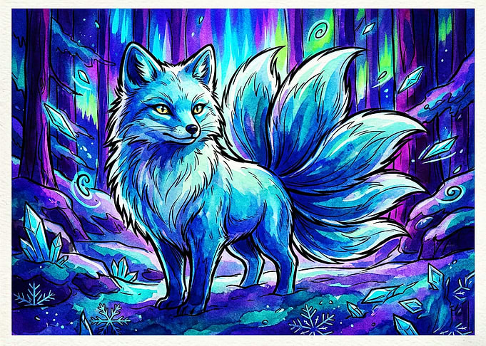 Mystical Nine-Tailed Ice Fox