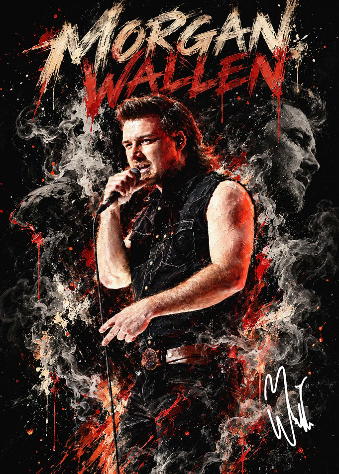 Morgan Wallen Artistic Portrait Poster
