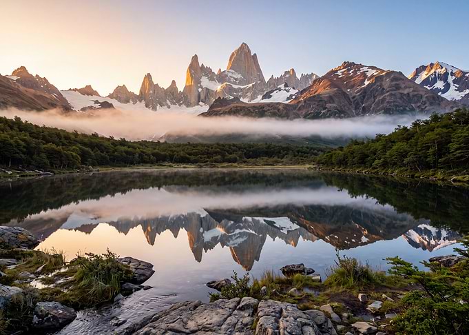 Mount Fitz Roy Sunrise Reflection