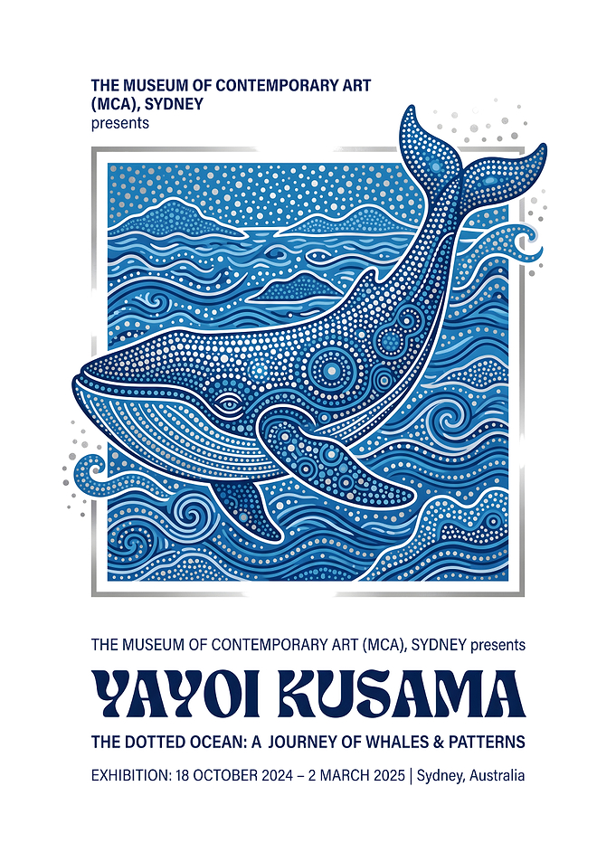 Yayoi Kusama Dotted Ocean Exhibition Poster