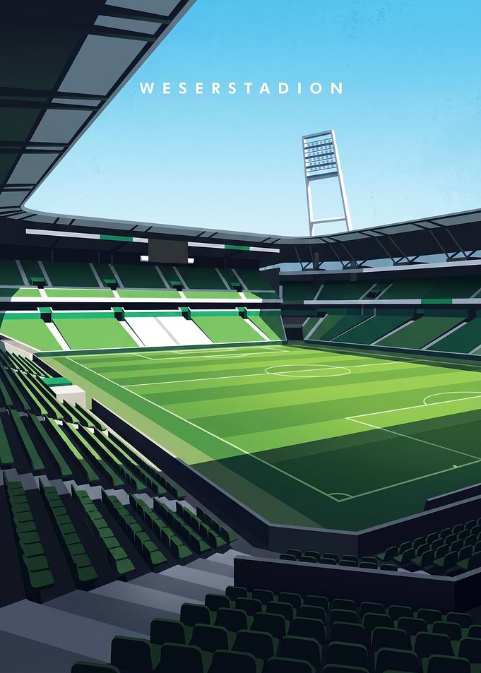 Weserstadion Soccer Stadium Minimalist Art