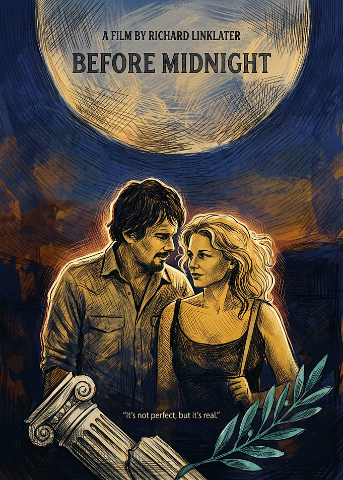 Before Midnight Romantic Drama Vintage Print