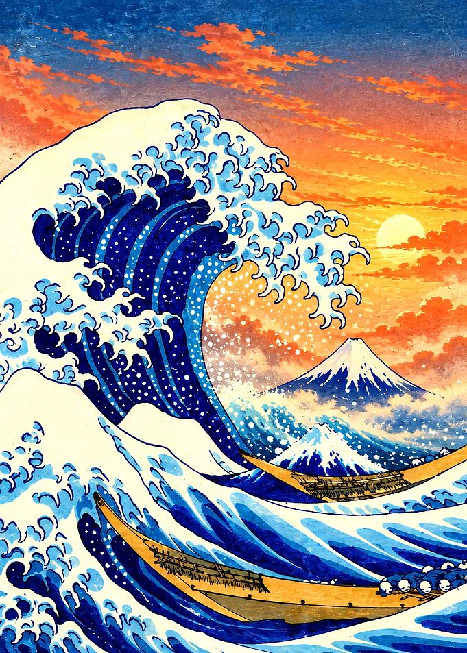 The Great Wave at Sunset