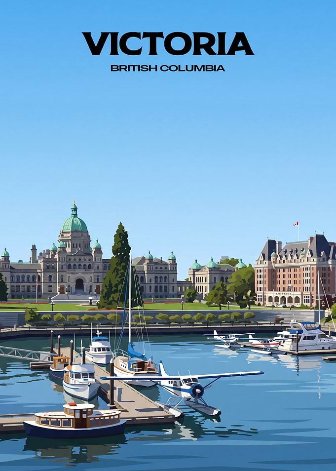 Victoria British Columbia Travel Poster