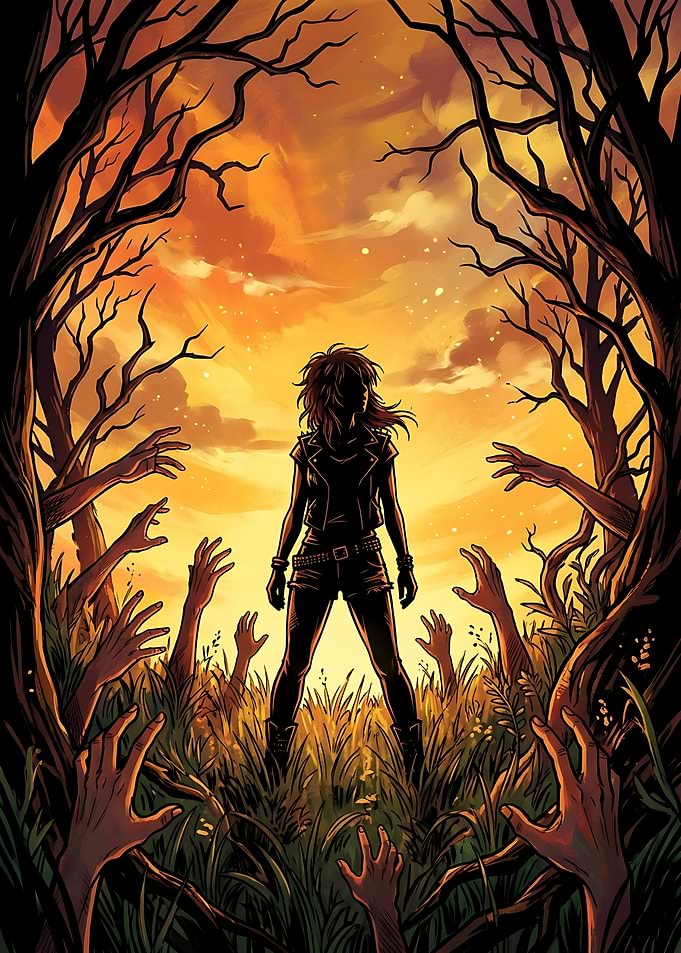 Survivor Surrounded by Reaching Hands