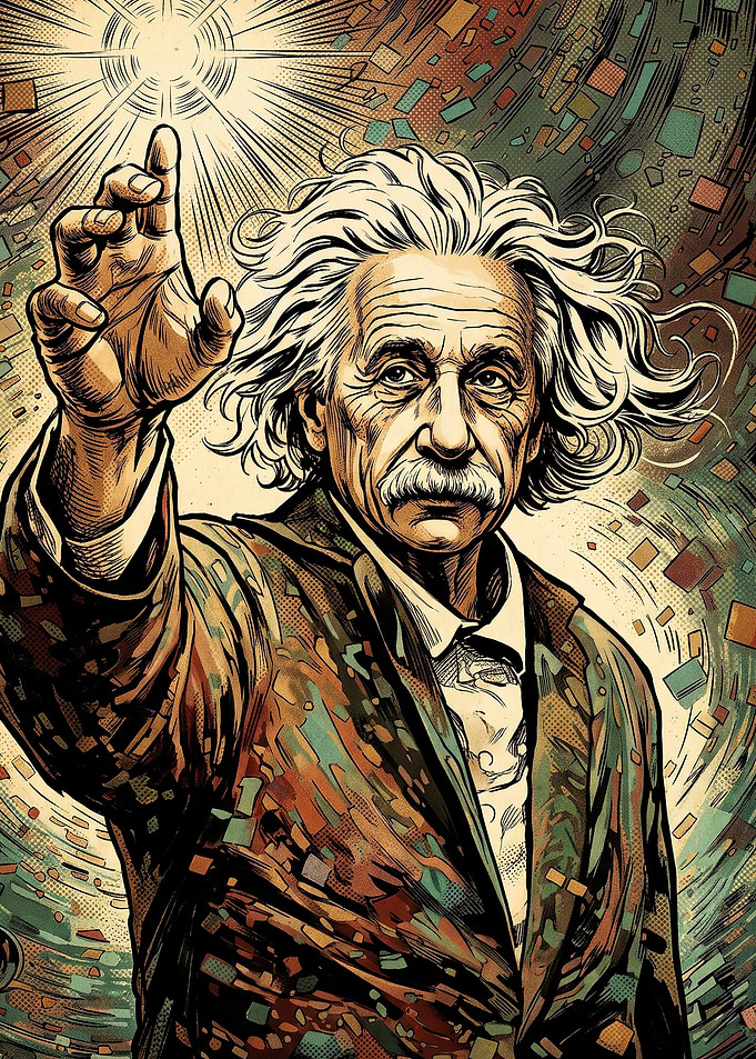 Albert Einstein Reaching for Light