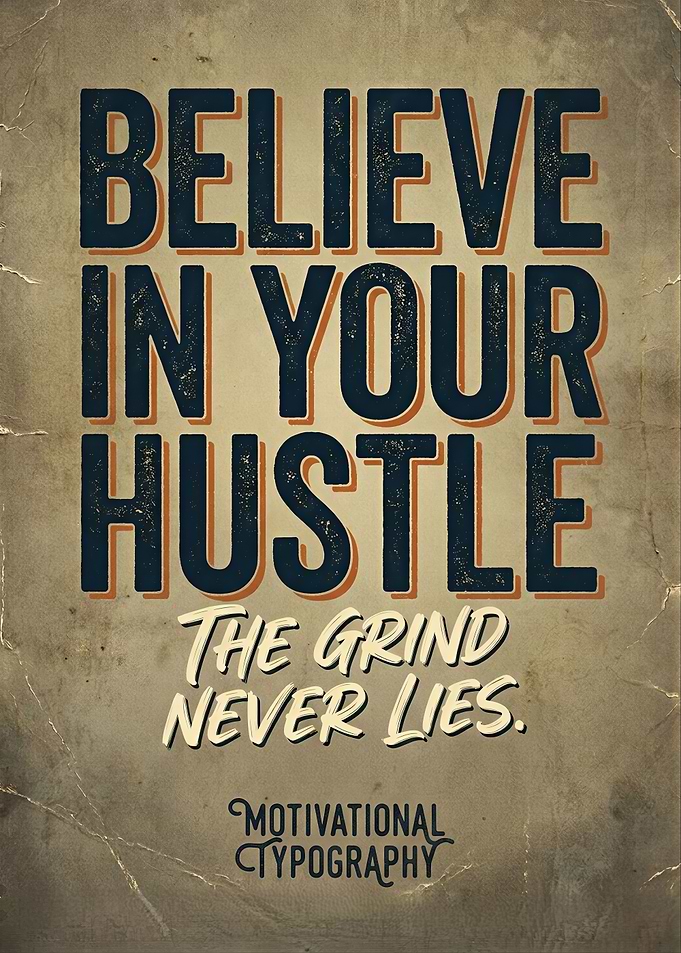 Believe In Your Hustle Motivational Poster