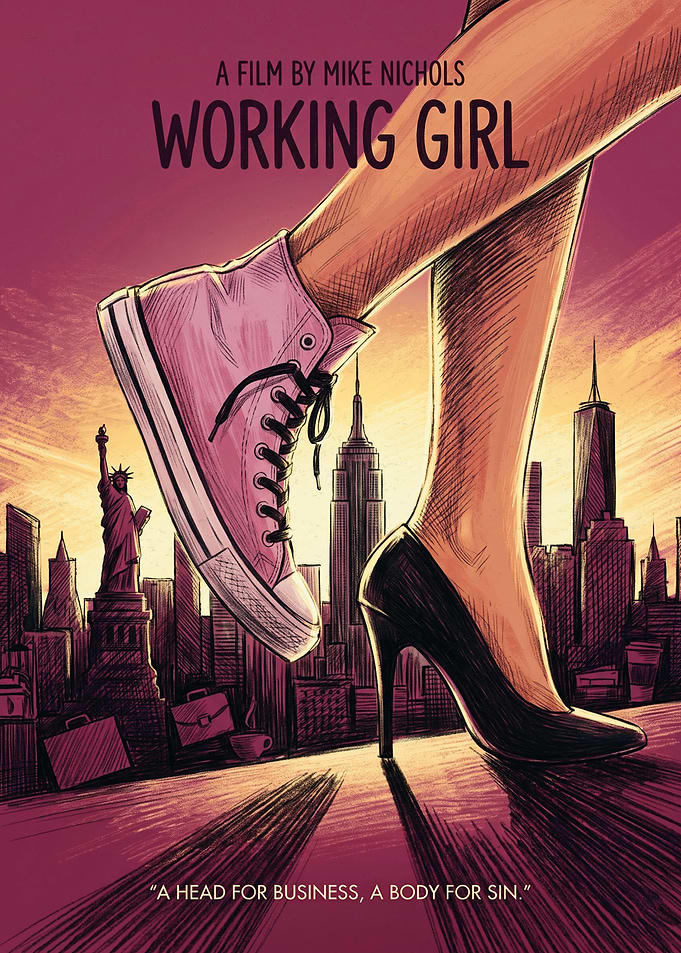 Working Girl Romantic Comedy Vintage Art