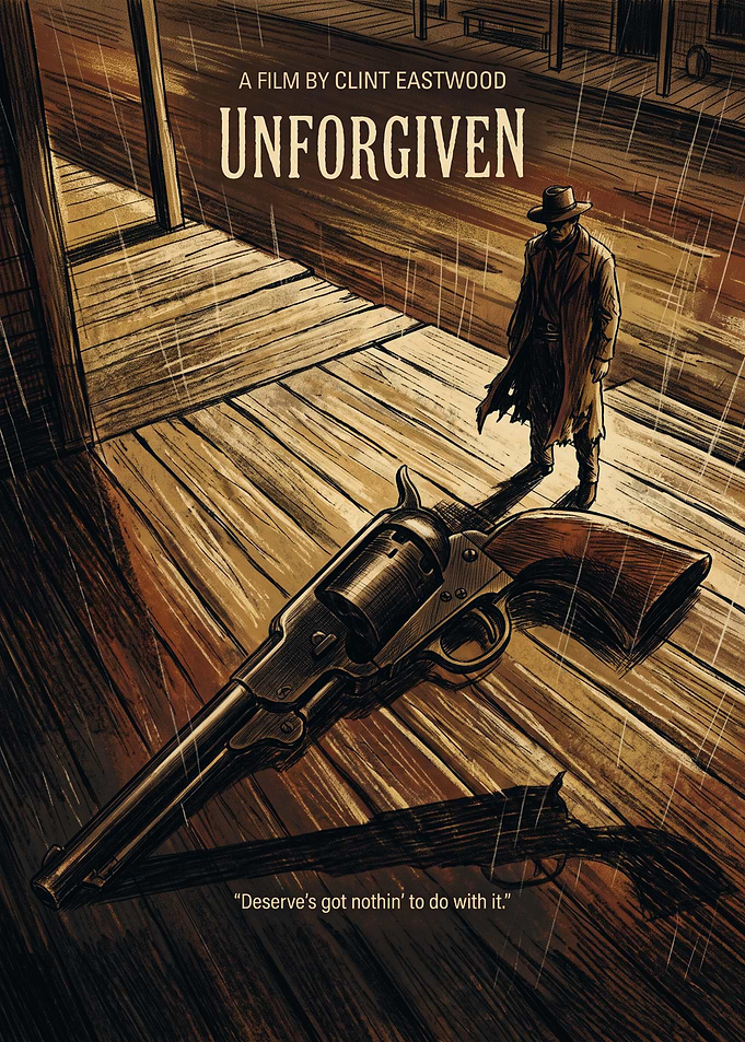 Unforgiven Western Masterpiece Vintage Art