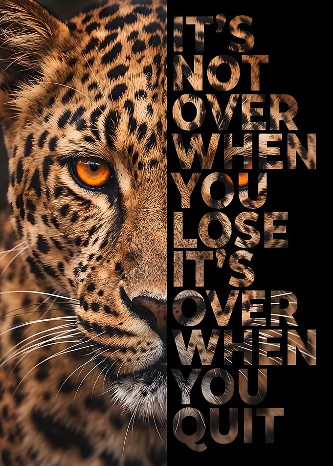 Leopard Motivational Quote Wall Art