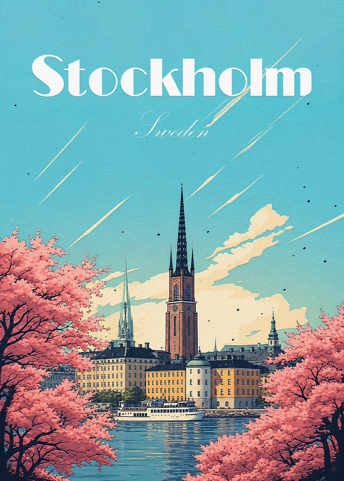 Stockholm Sweden Travel Poster