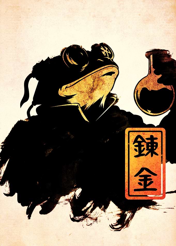 Steampunk Alchemist FrogIllustration