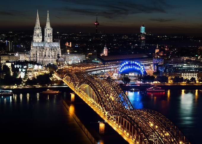 Cologne Cathedral and Hohenzollern Bridge Night