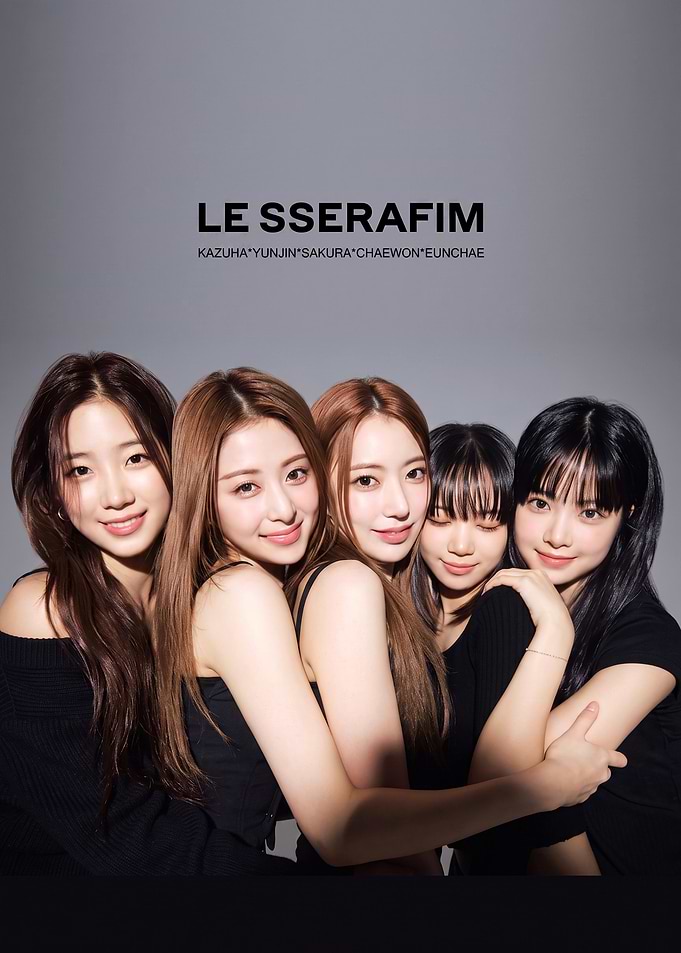 LE SSERAFIM Group Portrait Poster