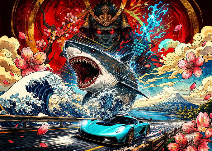 Samurai Shark and Supercar Fusion