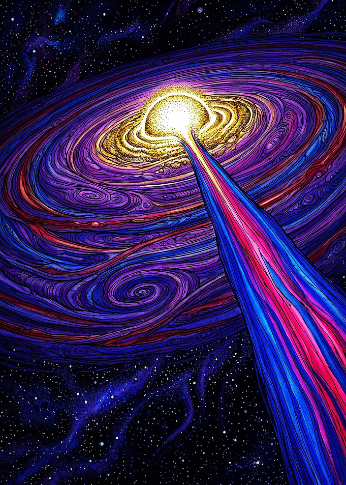 Vibrant Cosmic Quasar Energy Beam