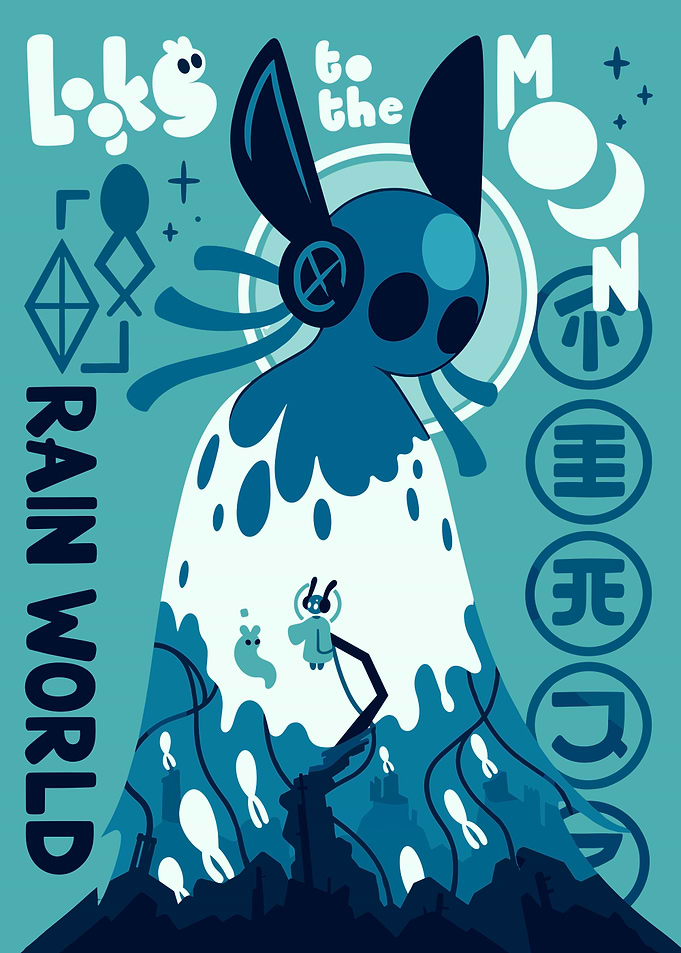 Rain World Looks to the Moon Poster