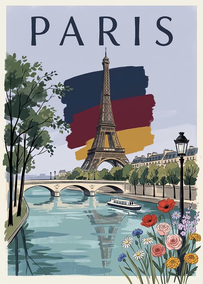 Vintage Style Paris Travel Poster