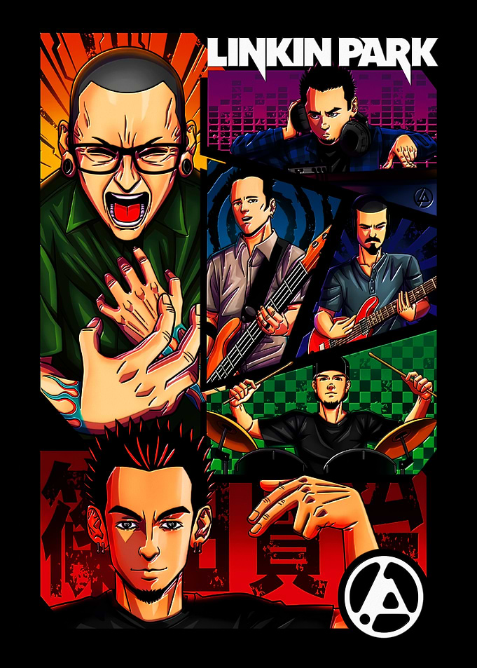 Linkin Park Band Members Illustration