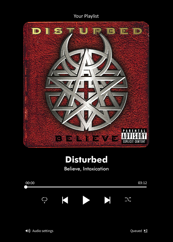 Disturbed Believe Album Music Player Interface