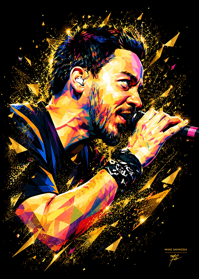 Mike Shinoda Low Poly Art Portrait
