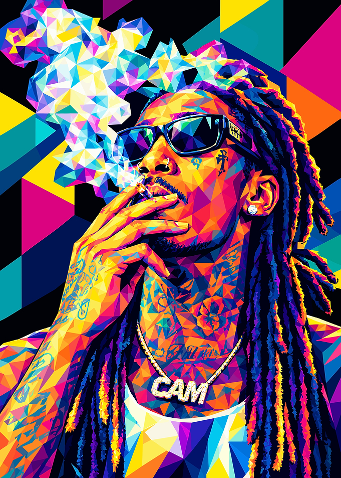 Wiz Khalifa Geometric Pop Art Portrait