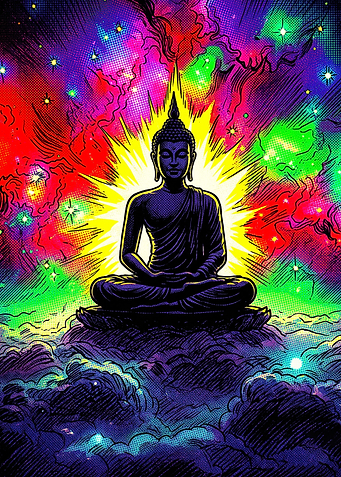 Psychedelic Cosmic Buddha Meditation Art