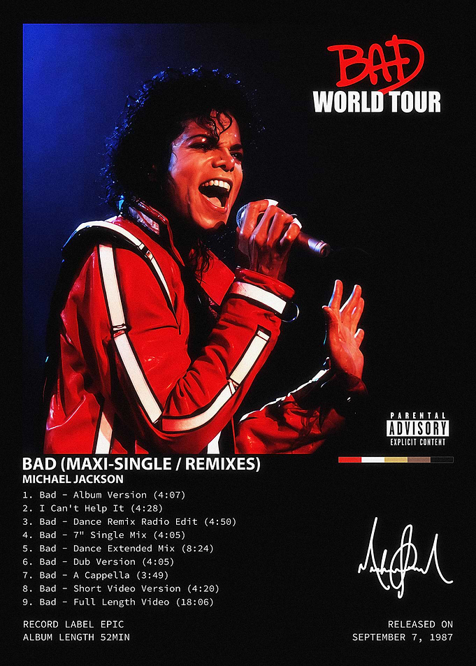 Michael Jackson Bad World Tour Poster