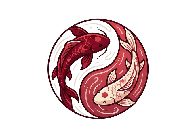 Koi Fish Yin Yang Symbol