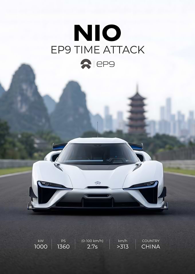 NIO EP9 Time Attack Supercar Poster