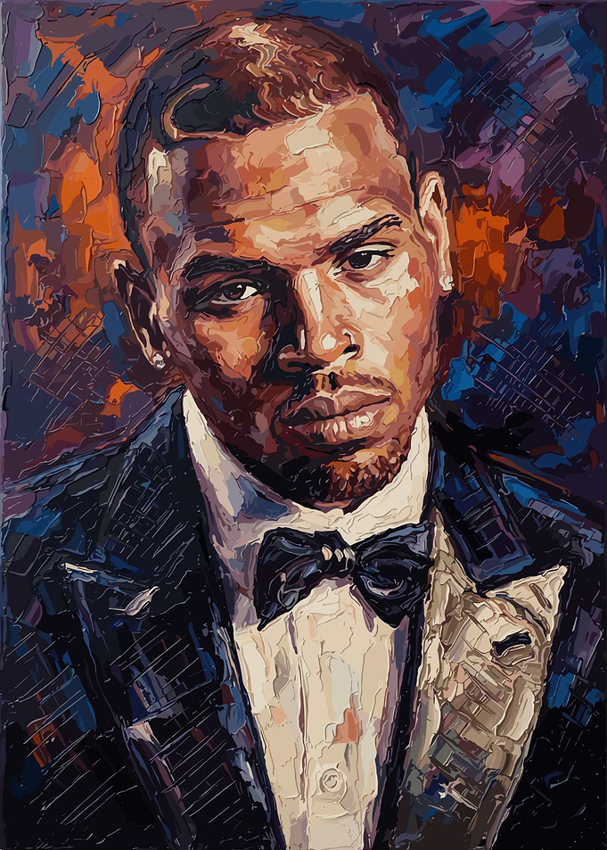 Chris Brown Portrait Oil Painting