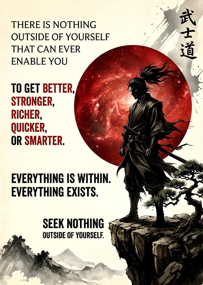 Samurai Inspirational Quote Poster