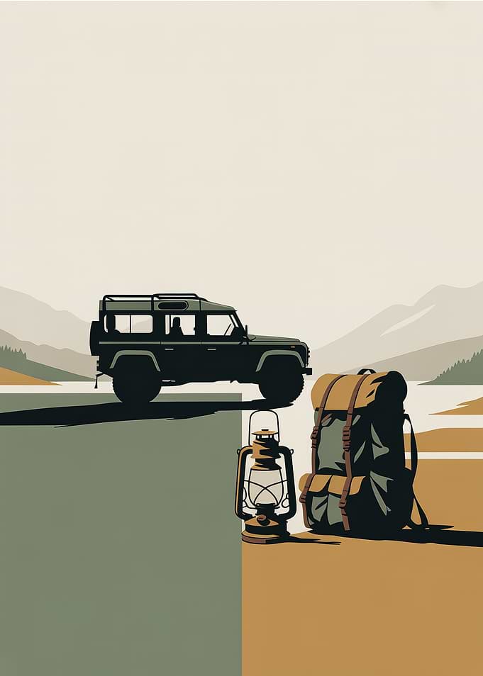 Minimalist Adventure Off-Road Travel Poster