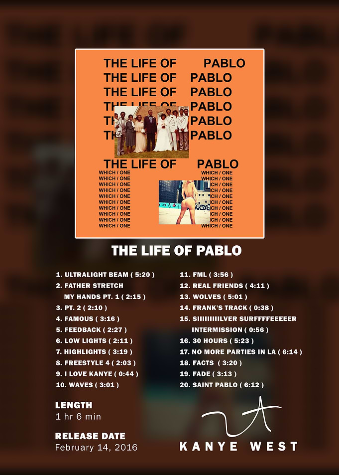 Kanye West The Life of Pablo Poster