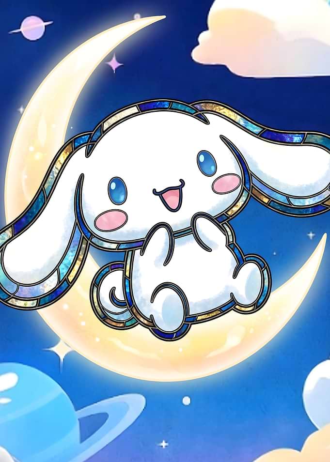 Stained Glass Cinnamoroll on Moon