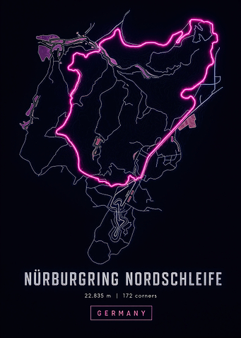 Nürburgring Nordschleife Neon Map