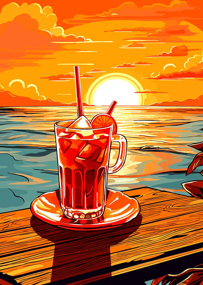 Iced Tea at Sunset