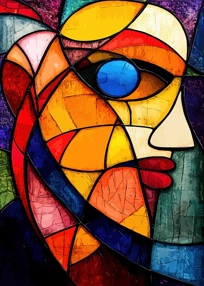 Abstract Stained Glass Portrait