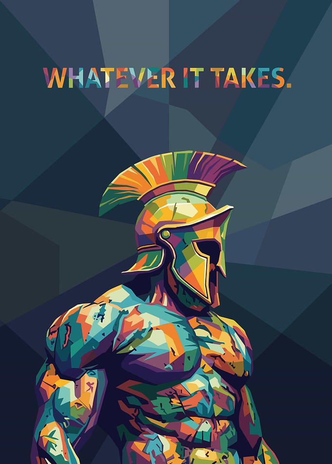 Spartan Warrior Pop Art Poster