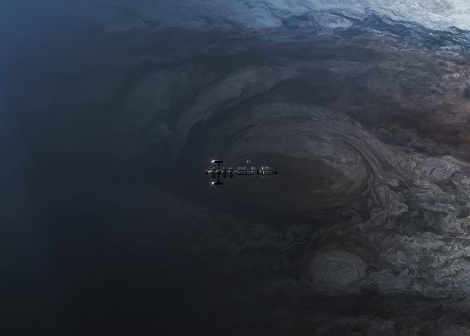 Spacecraft orbiting a gas giant