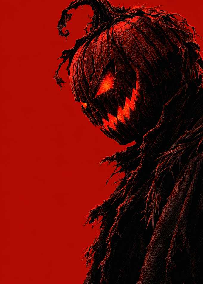 Sinister Glowing Pumpkin Scarecrow