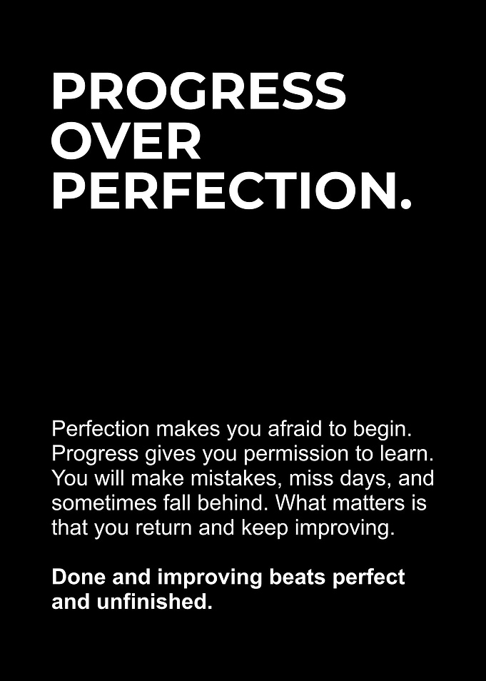 Progress Over Perfection Motivational Quote