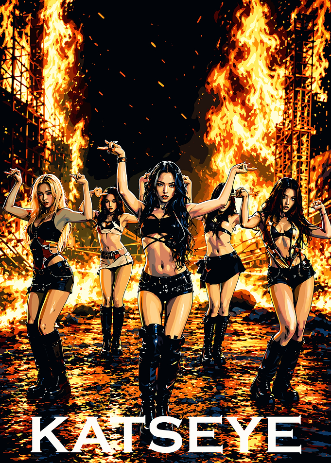 KATSEYE Girl Group Fire Poster