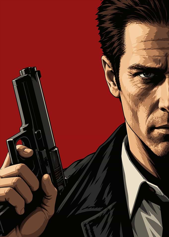 Max Payne Game Character Portrait