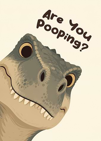 Funny Dinosaur Bathroom Wall Art