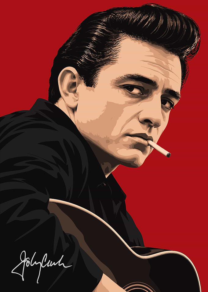 Johnny Cash Pop Art Portrait